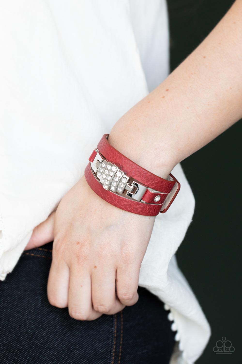 Paparazzi Ultra Urban Red Single Wrap Snap Bracelet