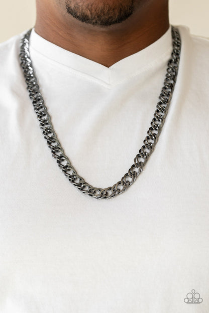 Paparazzi Undefeated Black Men's Long Necklace