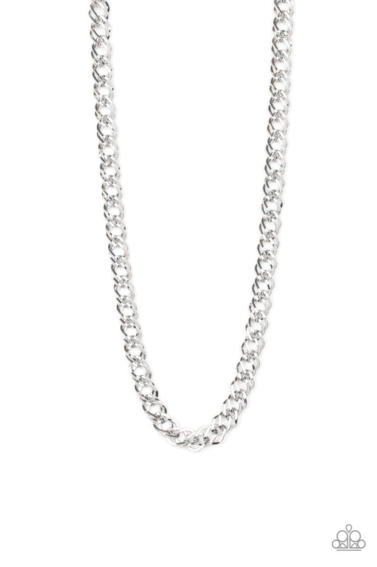 Paparazzi Undefeated Silver Men's Long Necklace - P2MN-URSV-011XX