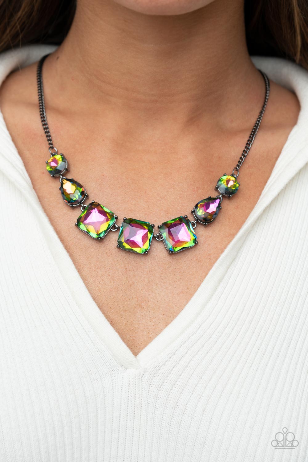 Paparazzi Unfiltered Confidence Multi Short Necklace - Life Of The Party Exclusive August 2021