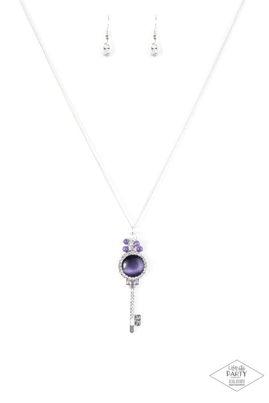 Paparazzi Unlock Every Door Purple Long Necklace - Life Of The Party Exclusive