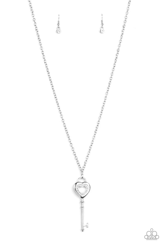 Paparazzi Unlock Your Heart White Long Necklace