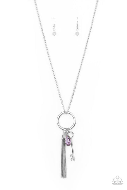 Paparazzi Unlock Your Sparkle Purple Long Necklace