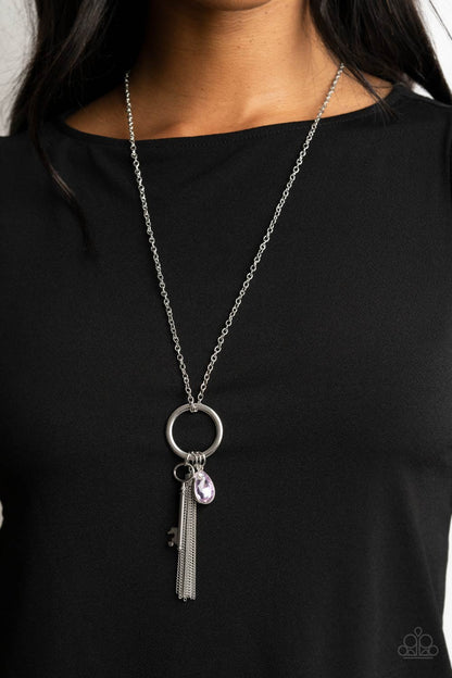 Paparazzi Unlock Your Sparkle Purple Long Necklace