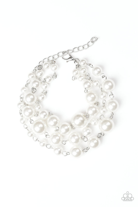 Paparazzi Until The End Of Timeless White Clasp Bracelet