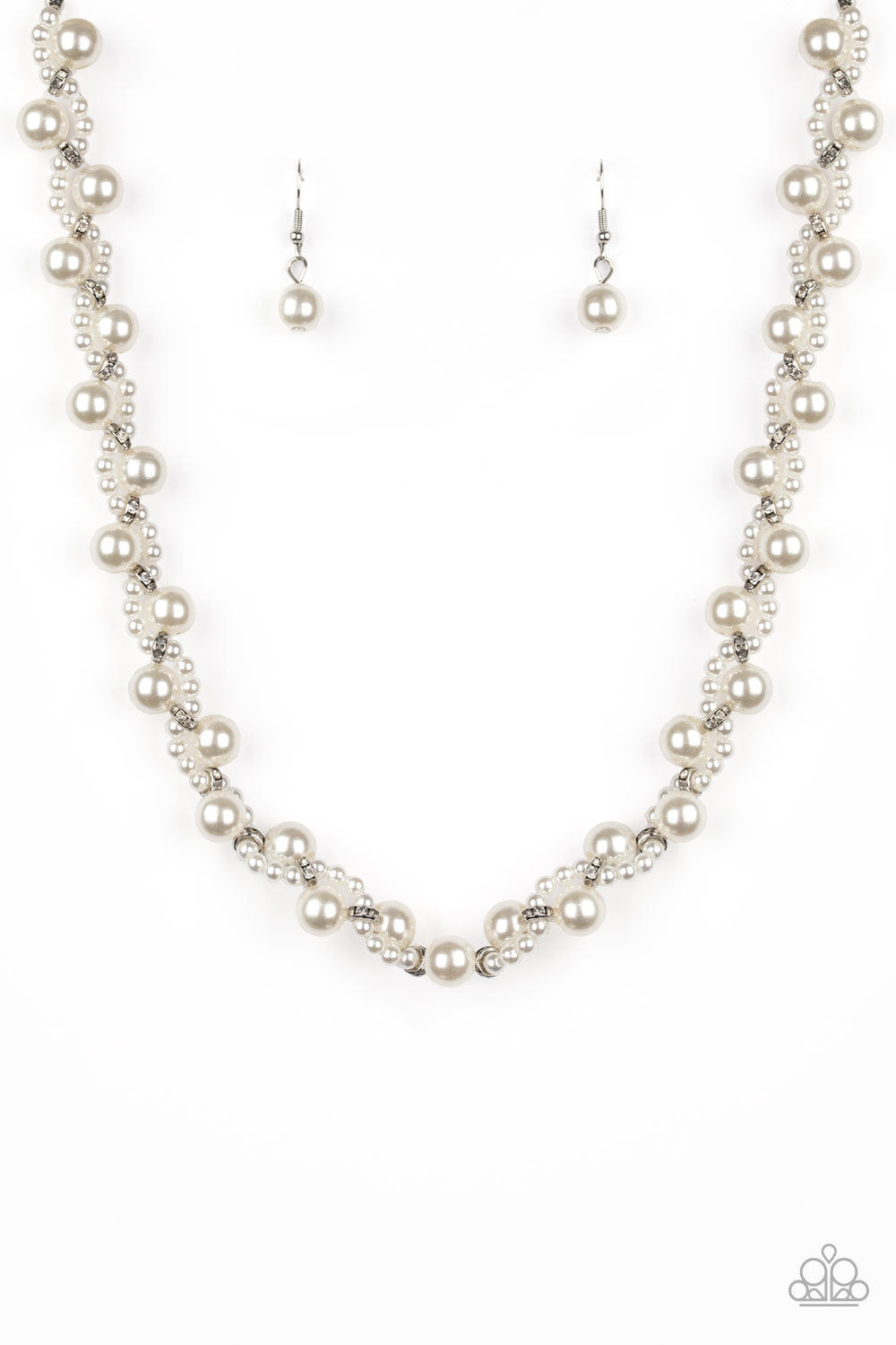 Paparazzi Uptown Opulence White Short Necklace