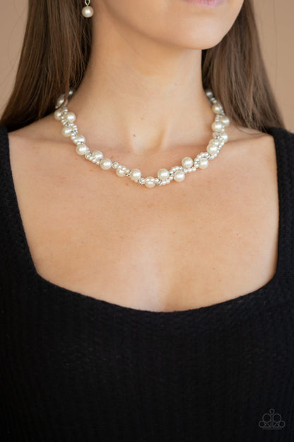 Paparazzi Uptown Opulence White Short Necklace