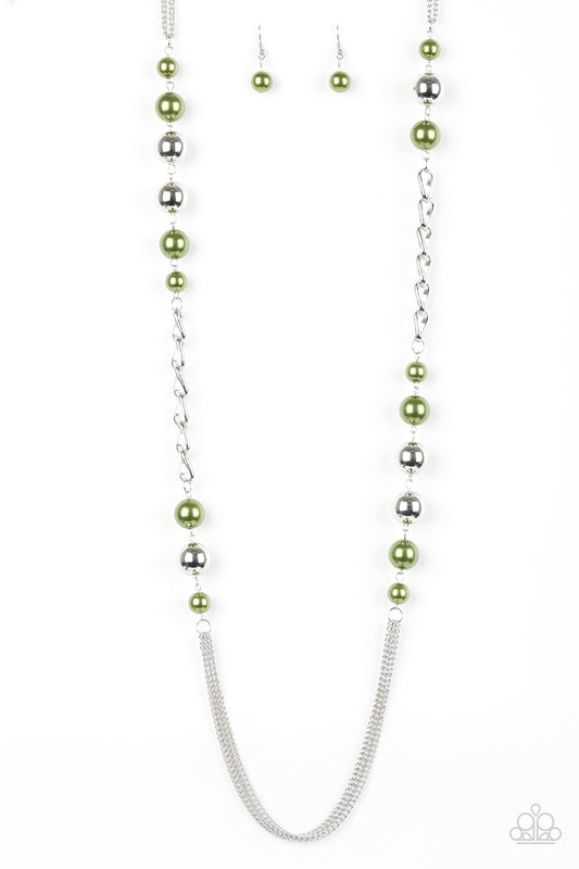 Paparazzi Uptown Talker Green Long Necklace