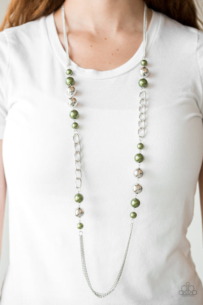 Paparazzi Uptown Talker Green Long Necklace