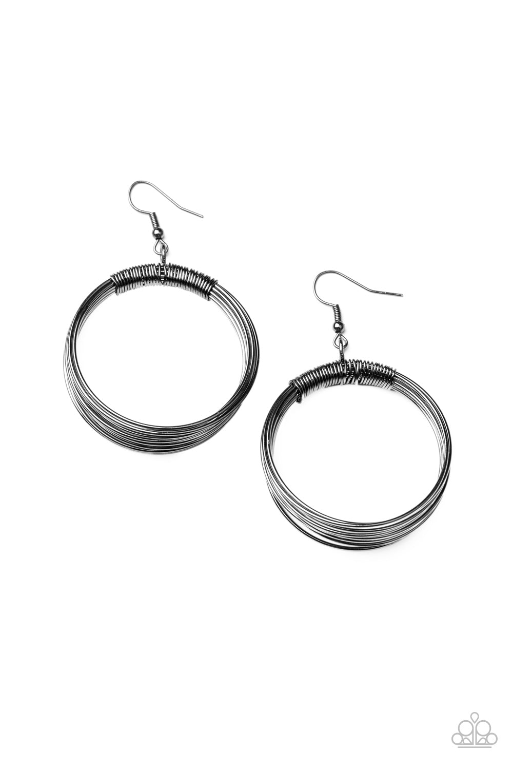 Paparazzi Urban-Spun Black Fishhook Earrings