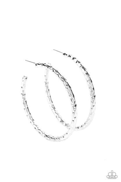 Paparazzi Urban Upgrade Silver Post Hoop Earrings
