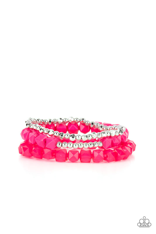 Paparazzi Vacay Vagabond Pink Stretch Bracelet