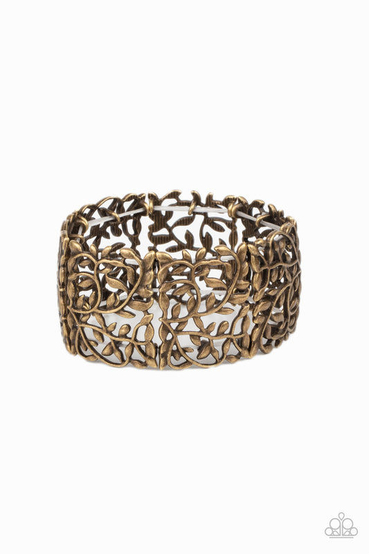 Paparazzi Verdantly Vintage Brass Stretch Bracelet