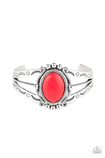 Paparazzi Very Terra-torial Red Stone Cuff Bracelet