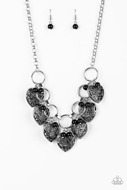 Paparazzi Very Valentine Black Short Necklace