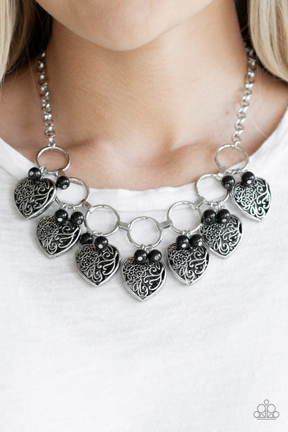 Paparazzi Very Valentine Black Short Necklace