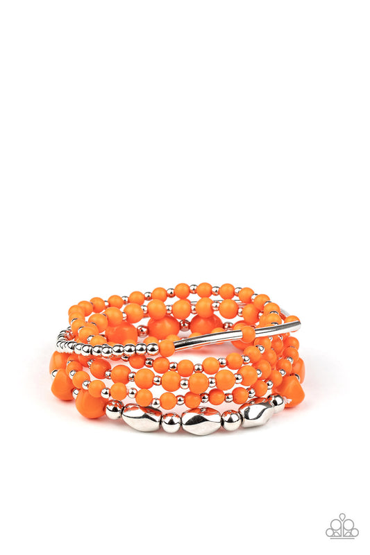 Paparazzi Vibrantly Vintage Orange Stretch Bracelet