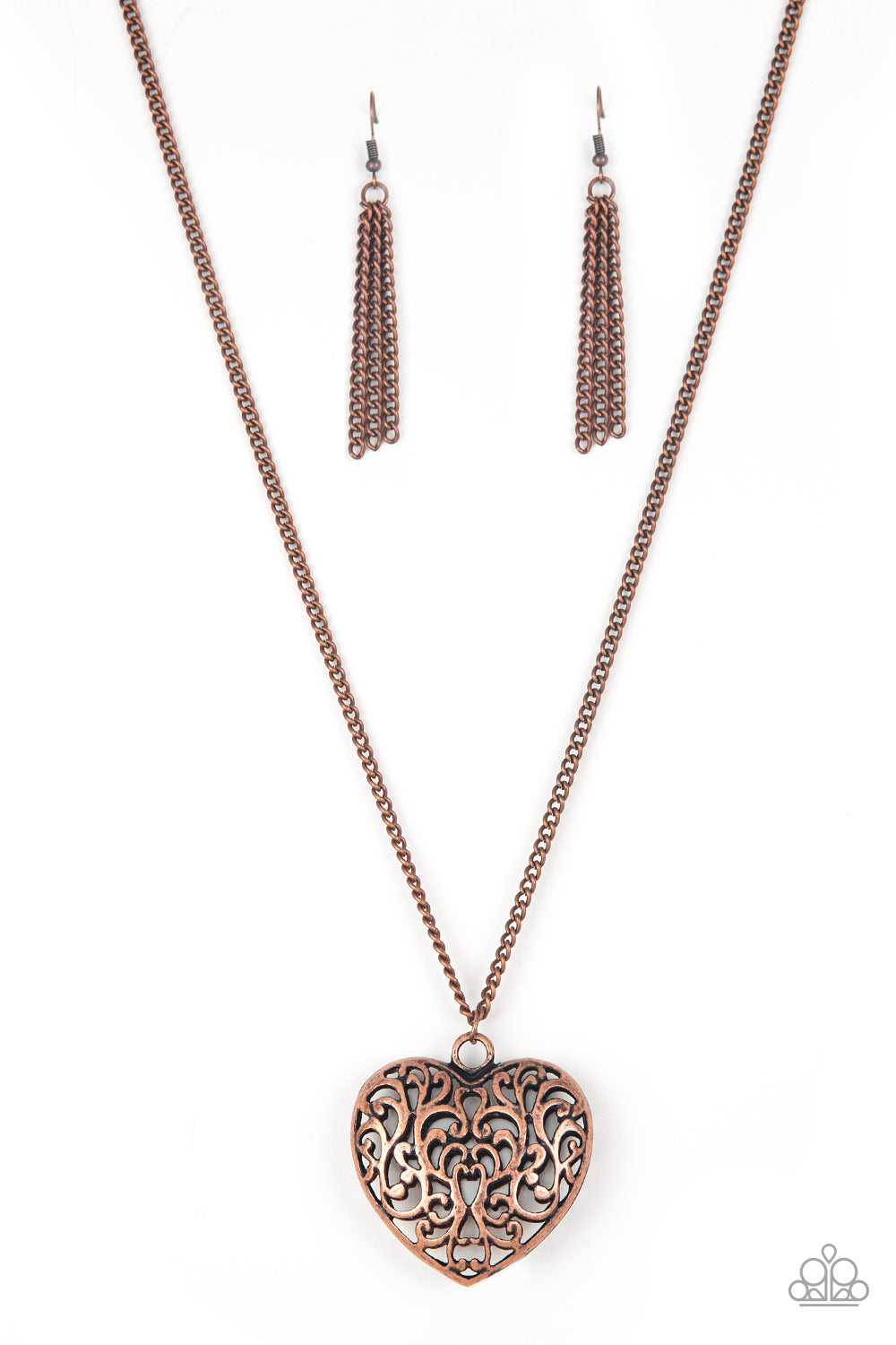 Paparazzi Victorian Virtue Copper Long Necklace