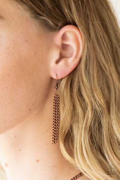 Paparazzi Victorian Virtue Copper Long Necklace