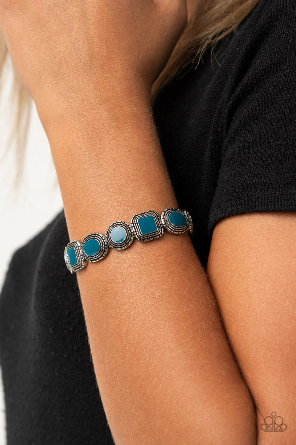 Paparazzi Vividly Vintage Blue Stretch Bracelet