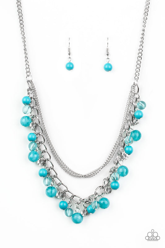 Paparazzi Wait And Sea Blue Short Necklace