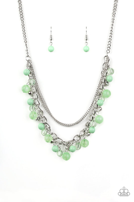 Paparazzi Wait And Sea Green Short Necklace