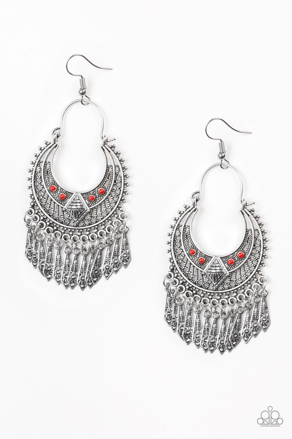 Paparazzi Walk On The Wildside Red Fishhook Earrings