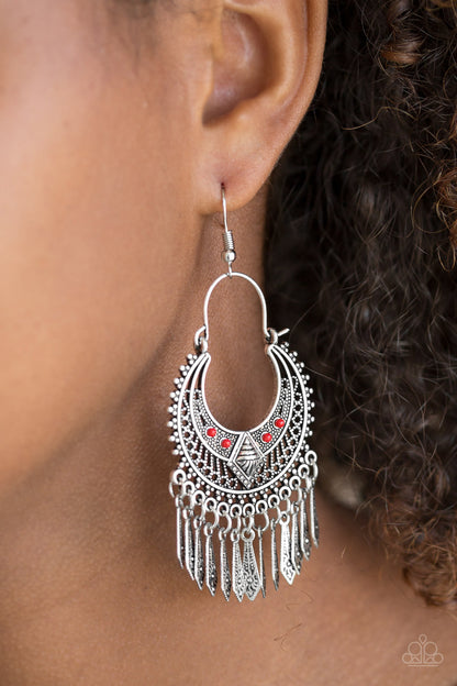 Paparazzi Walk On The Wildside Red Fishhook Earrings