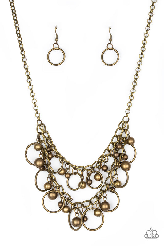 Paparazzi Warning Bells Brass Short Necklace