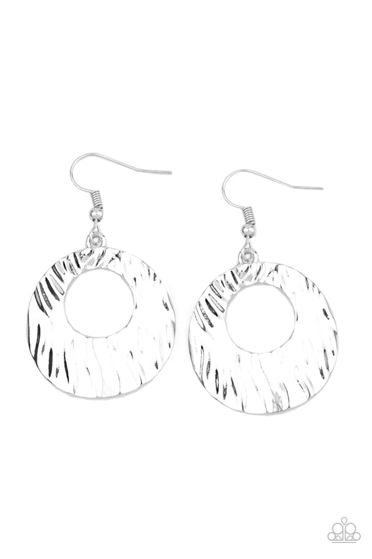 Paparazzi Warped Perceptions Silver Fishhook Earrings