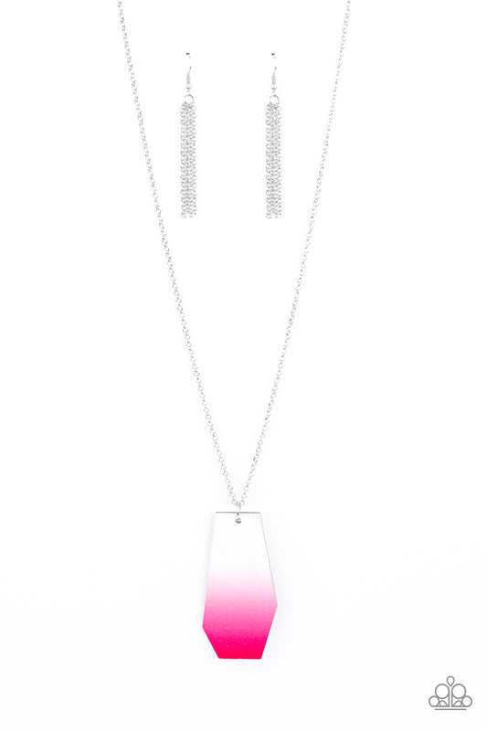 Paparazzi Watercolor Skies Pink Long Necklace