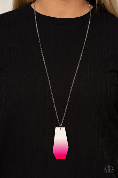 Paparazzi Watercolor Skies Pink Long Necklace
