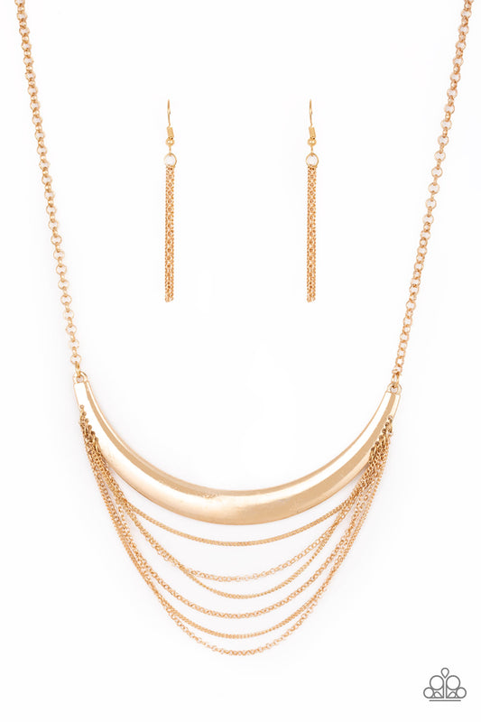 Paparazzi Way Wayfarer Gold Short Necklace