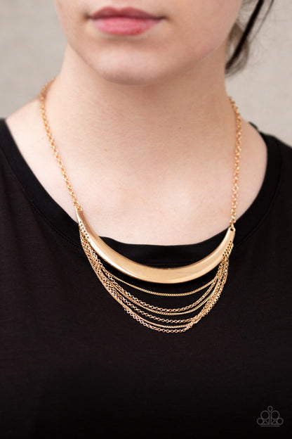 Paparazzi Way Wayfarer Gold Short Necklace