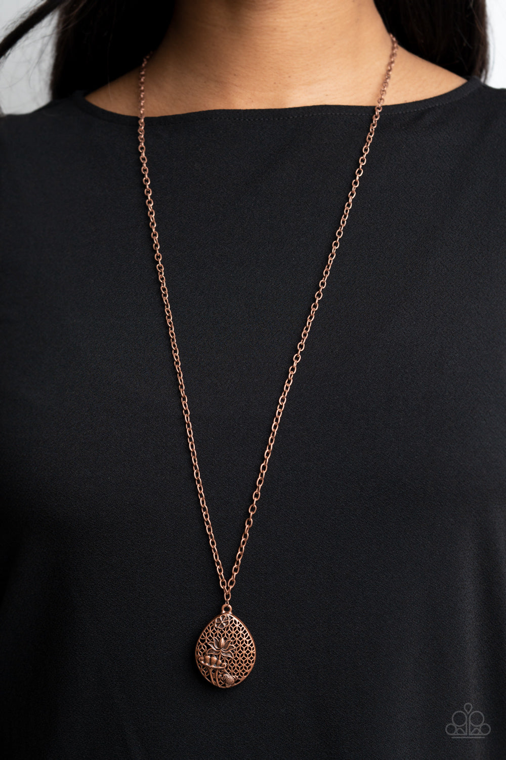 Copper long sale necklace