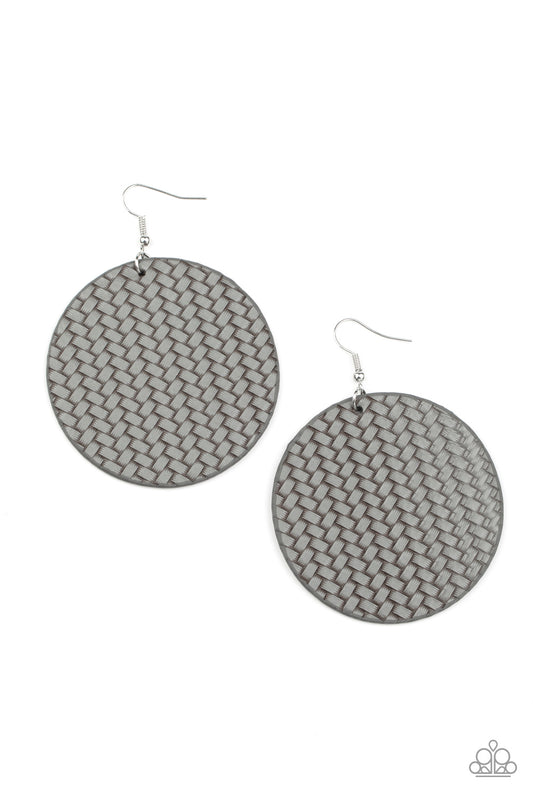 Paparazzi Weave Your Mark Silver Fishhook Earrings