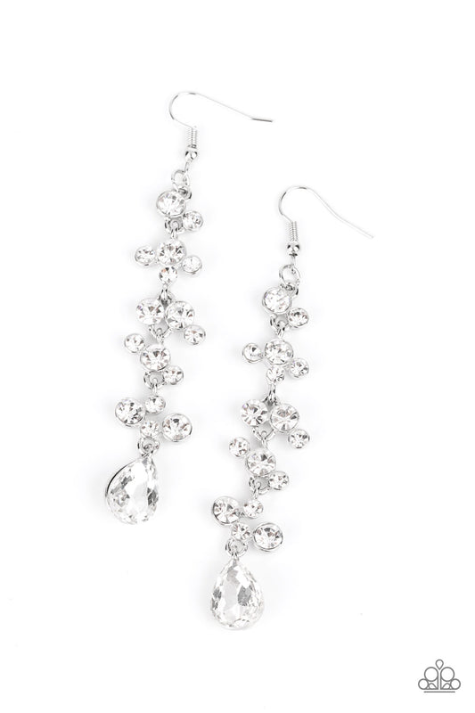 Paparazzi Wedding Day Dazzle White Fishhook Earrings