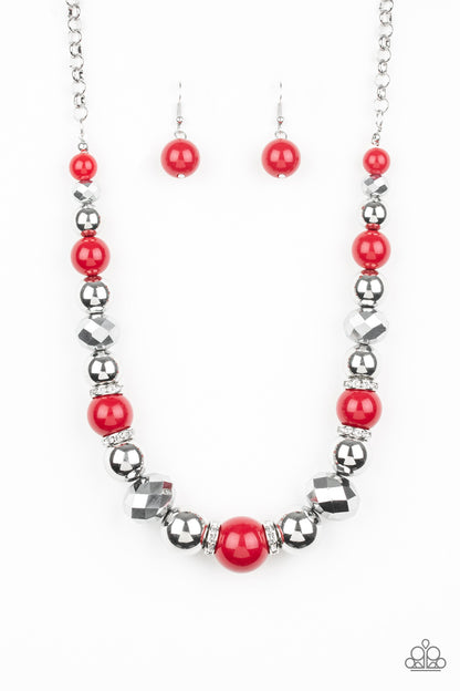 Paparazzi Weekend Party Red Short Necklace