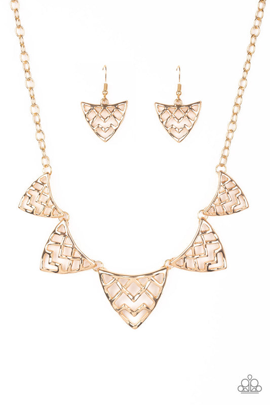 Paparazzi Welcome To The Lion's Den Gold Short Necklace
