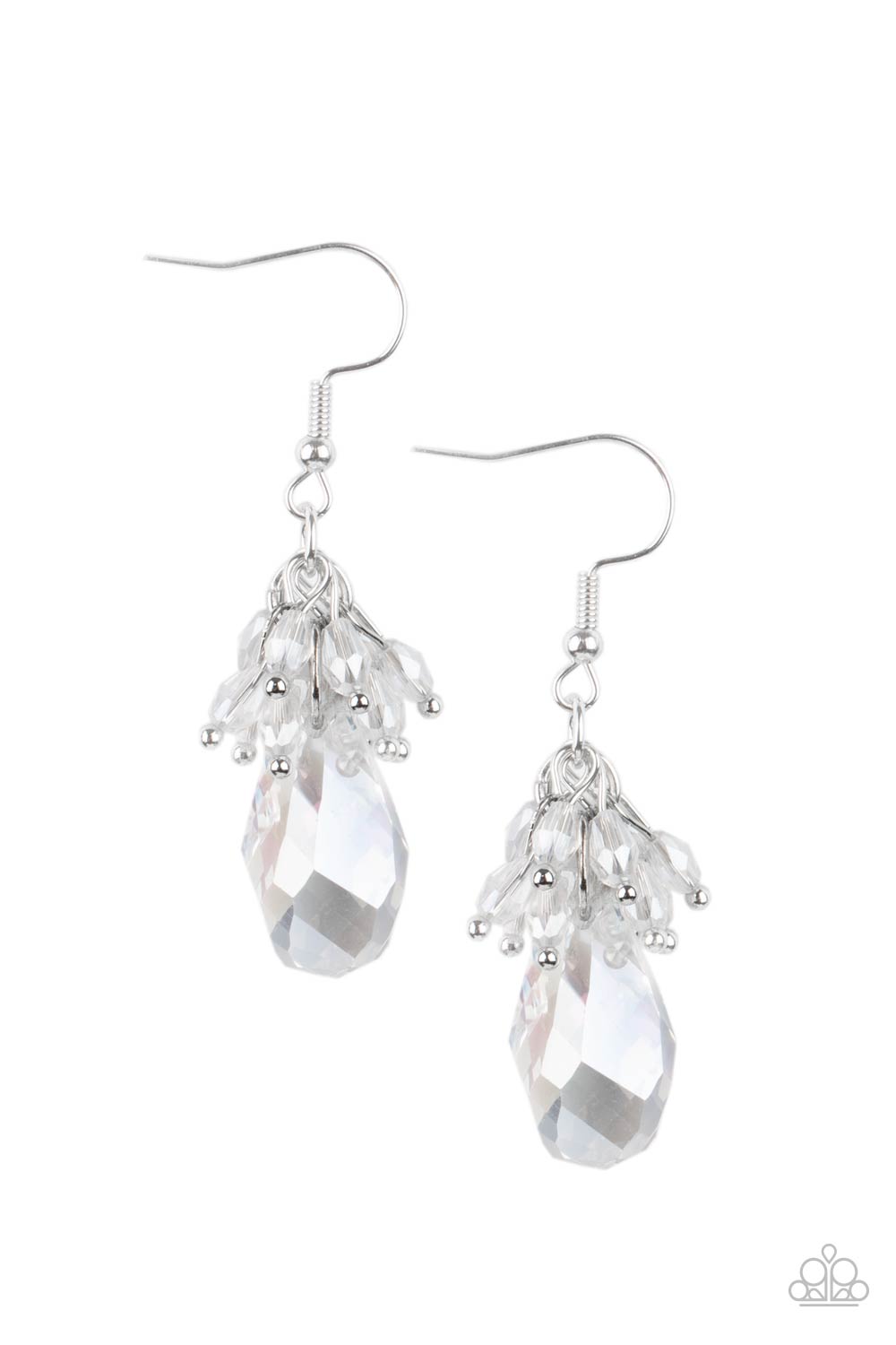 Paparazzi Well Versed In Sparkle White Fishhook Earrings