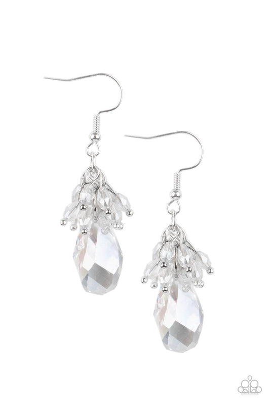 Paparazzi Well Versed In Sparkle White Fishhook Earrings