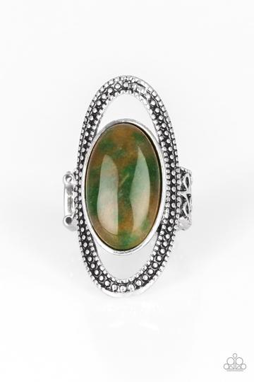 Paparazzi Western Royalty Orange / Green Stone Ring