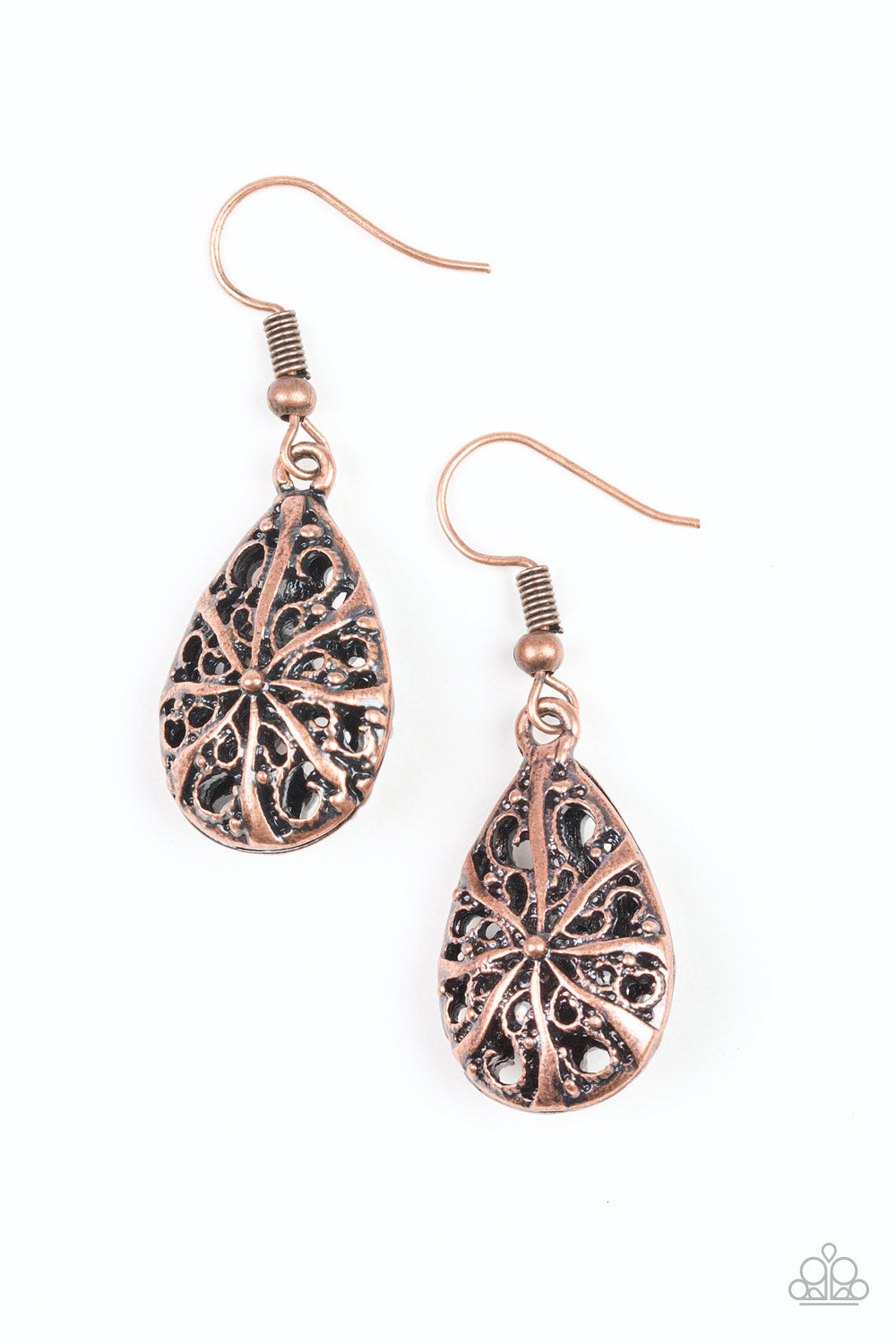 Paparazzi Western Wisteria Copper Fishhook Earrings