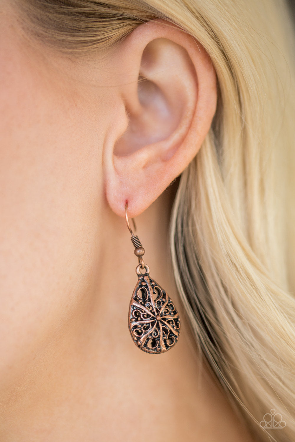 Paparazzi Western Wisteria Copper Fishhook Earrings