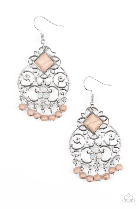 Paparazzi Western Wonder Brown Fishhook Earrings