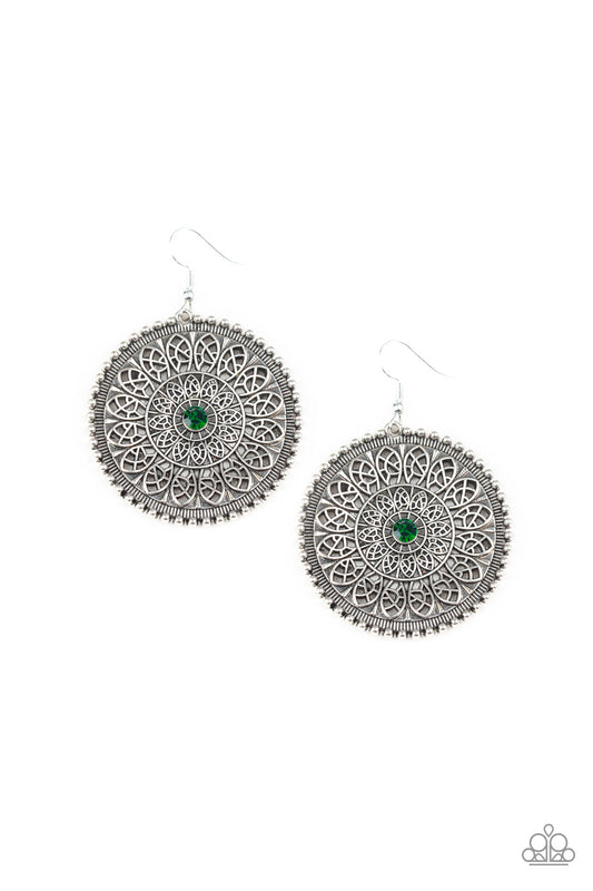 Paparazzi WHEEL and Grace Green Fishhook Earrings - P5RE-GRXX-125XX