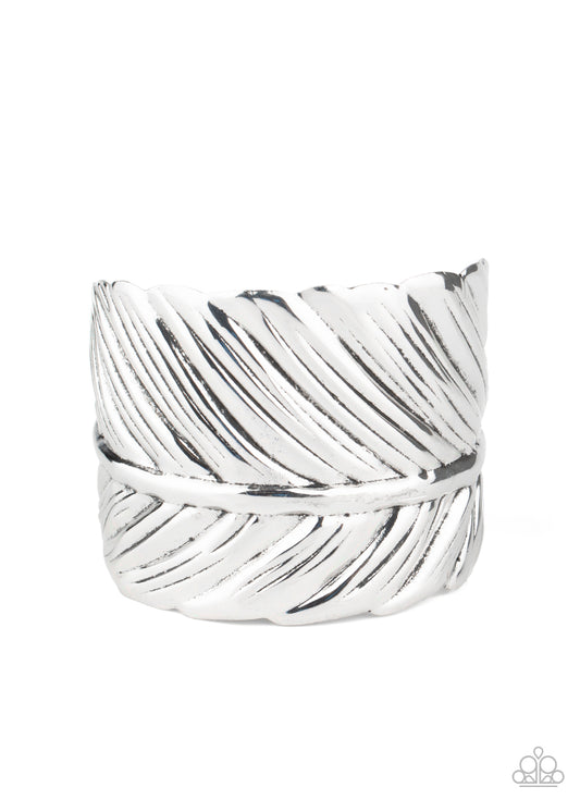 Paparazzi Where There's A Quill, There's A Way Silver Cuff Bracelet