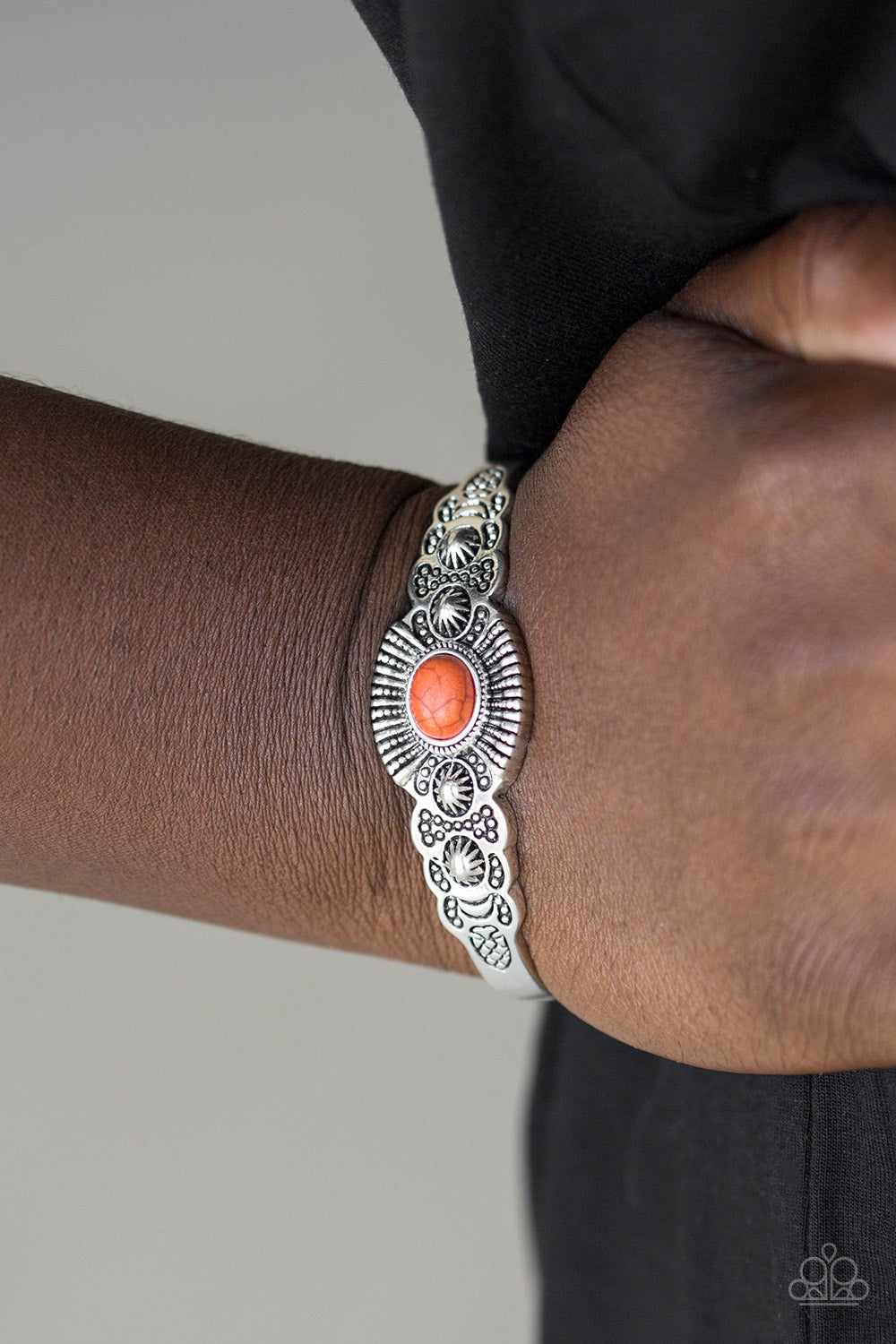 Paparazzi Wide Open Mesas Orange Cuff Bracelet