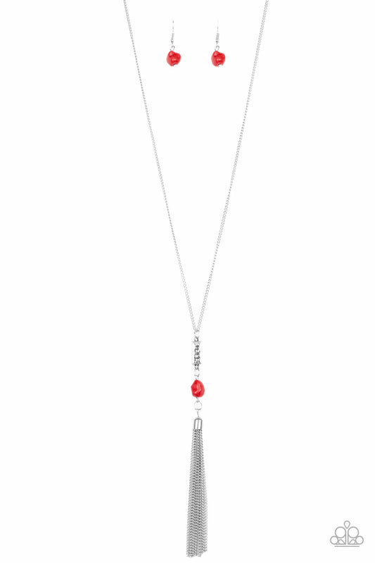 Paparazzi Wild Horse Wonder Red Long Necklace - P2SE-RDXX-248XX