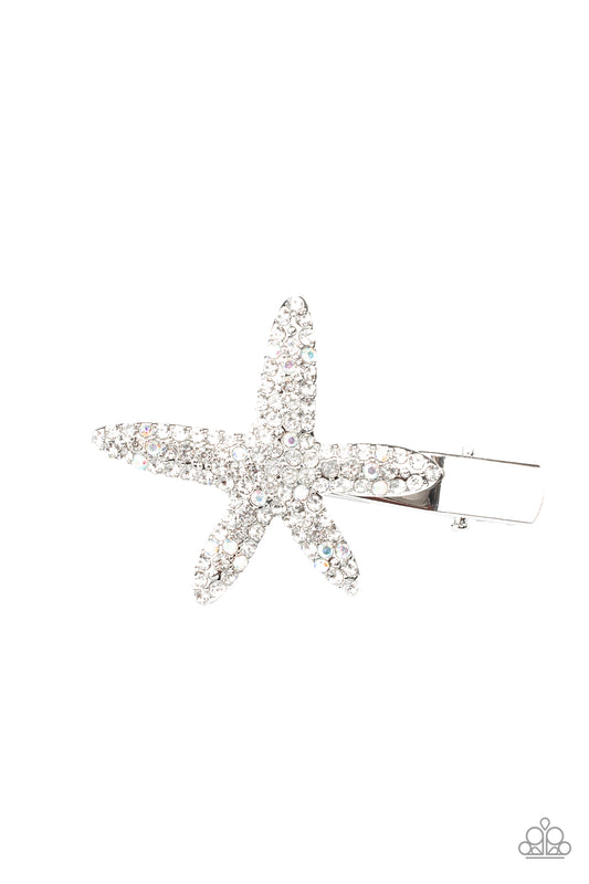 Paparazzi Wish Upon A STARFISH White Hairbow / barrette